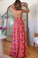 Isa Luna | Robe longue dos nu à imprimé fleuri